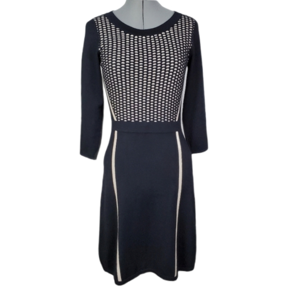 The Limited black cream long sleeve skit sweater dress S